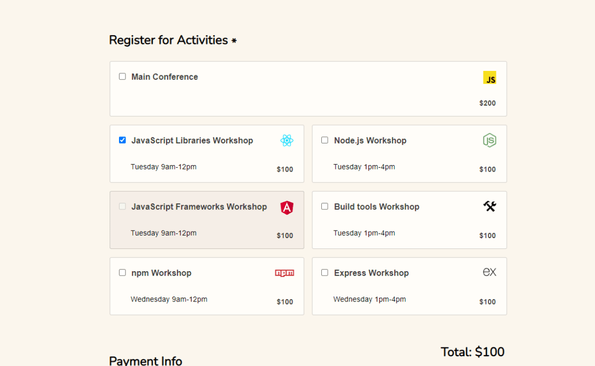 Activity Registration
